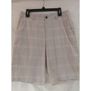 Adidas Golf Shorts Mens Size 32 Plaid Flat Front Performance Stretch